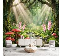 Générique Papier Peint Panoramique Fantastique Forêt 450 x 315 cm - Décoration Murale Champignons - Tapisserie Murales Papier Peint Intissé - Poster Tableaux Photo Muraux