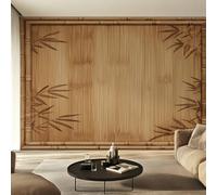 Générique Papier Peint Panoramique Feuille de Bambou, Papier Peint Asiatique Oriental Zen pour Chambre, Décoration Murale pour Salon, 400 x 280 cm (L x H) Poster Mural & Wallpaper K-MZ&19