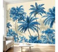 Générique Papier Peint Panoramique Feuilles Tropicales Palmier 350x256 cm Décoration Murale Bord de mer, Tapisserie Murales Papier Peint Intissé pour Salon Chambre Poster Tableaux Photo Muraux