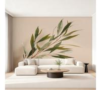 Générique Papier Peint Panoramique Feuilles Vertes 150x105, Tapisserie Murales Papier Peint Feuille Plante Botanique Décoration Murale Salon, Intissé Wallpaper W&50