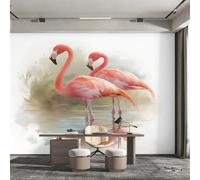 Générique Papier Peint Panoramique Flamant, Papier Peint Oiseau Tropical pour Chambre, Décoration Murale pour Salon, 300 x 250 cm (L x H) Poster Mural & Wallpaper K-MZ&24