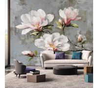 Générique Papier Peint Panoramique Fleur Magnolia - Papier Peint Fleurie Peinture à l'huile - Deco Chambre Salon - Fresque Murale - Wallpaper - 310x250 cm A-4984