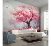 Générique Papier Peint Panoramique Fleurs de Cerisier, Papier Peint Fleur Rose Botanique 366 x 254 cm, Photo Décoration Murale, Papiers Peints Intissé Décoration Murale Salon Chambre EL&D63