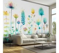 Générique Papier Peint Panoramique Floral de Fleurs Sauvages à L'aquarelle - Papier Peint Pour Chambre, Salon, Mur TV Artistique, Restaurant Décoration Image Photo Murale, 100 x 70 cm x55