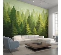 Générique Papier Peint Panoramique Forêt Brumeuse 300x210, Tapisserie Murales Papier Peint Paysage Forest Décoration Murale Salon, Intissé Wallpaper W29