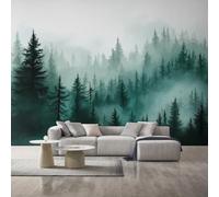 Générique Papier Peint Panoramique Forêt Brumeuse, Papier Peint Forêt Tropical Paysage Fond pour Chambre Wallpaper, Fresque Murale pour Salon Salle Deco Murale, 396x280cm D&O39
