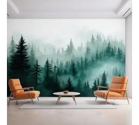 Générique Papier Peint Panoramique Forêt Brumeuse, Papier Peint Nature Brume Forêt 350 x 250 cm, Photo Décoration Murale, Papiers Peints Intissé Décoration Murale Salon Chambre EL&D42