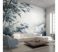 Générique Papier Peint Panoramique Forêt de Bambous Zen 300x210, Tapisserie Murales Papier Peint Peinture a l'Encre de Chine Décoration Murale Salon, Intissé Wallpaper W46