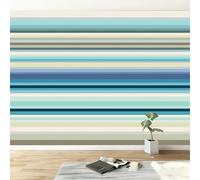 Générique Papier peint panoramique géométrie horizontal rayures, Poster mural 350L x 256H cm papier peinture murale classique pour salon chambre chambre d'enfants restaurant décoration