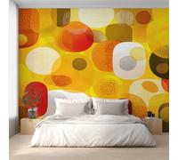Générique Papier Peint Panoramique Géométrique, Papier Peint Milieu du Siècle Coloré Fond pour Chambre Wallpaper, Fresque Murale pour Salon Salle Deco Murale, 350x256cm D&O49