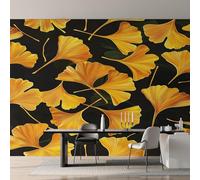 Générique Papier Peint Panoramique Ginkgo Biloba, Papier Peint Feuille Ginkgo pour Chambre, Décoration Murale pour Salon, 350 x 256 cm (L x H) Poster Mural & Wallpaper K-MZ&23