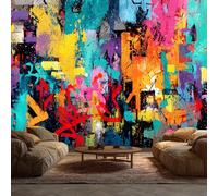 Générique Papier Peint Panoramique Graffiti - Papier Peint Hip Hop Hippie Street Urbain - Deco Chambre Salon - Fresque Murale - Wallpaper - 150x105 cm A-6988