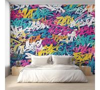 Générique Papier Peint Panoramique Graffiti, Papier Peint Street Art Hip Hop pour Chambre, Décoration Murale pour Salon, 280 x 200 cm (L x H) Poster Mural & Wallpaper K-MZ&13