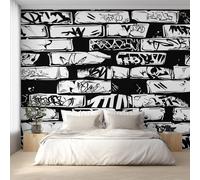 Générique Papier Peint Panoramique Graffiti Street Art, Papier Peint Brique Pierre Fond pour Chambre Wallpaper, Fresque Murale pour Salon Salle Deco Murale, 250x175cm D&O175