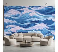 Générique Papier Peint Panoramique Grande Vague, Papier Peint Japonais Océan Fond pour Chambre Wallpaper, Fresque Murale pour Salon Salle Deco Murale, 250x175cm D&O65