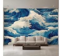 Générique Papier Peint Panoramique Grande Vague, Papier Peint Japonais Océan Fond pour Chambre Wallpaper, Fresque Murale pour Salon Salle Deco Murale, 200x140cm D&O68