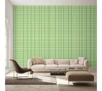 Générique Papier Peint Panoramique Grille Vert, Papier Peint Plaid Moderne Simple pour Chambre, Décoration Murale pour Salon, 250 x 175 cm (L x H) Poster Mural & Wallpaper K-MZ&4