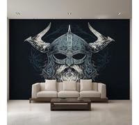 Générique Papier Peint Panoramique Guerrier Viking, Papier Peint Mythologie Nordique Casque Viking 310 x 250 cm, Photo Décoration Murale, Papiers Peints Intissé Décoration Murale Salon Chambre EL&D58