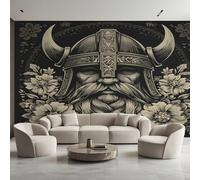 Générique Papier Peint Panoramique Guerrier Viking, Papier Peint Mythologie Nordique Fond pour Chambre Wallpaper, Fresque Murale pour Salon Salle Deco Murale, 396x280cm D&O78