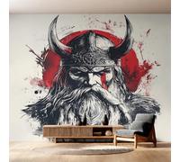 Générique Papier Peint Panoramique Guerrier Viking, Papier Peint Mythologie Nordique Fond pour Chambre Wallpaper, Fresque Murale pour Salon Salle Deco Murale, 350x256cm D&O160