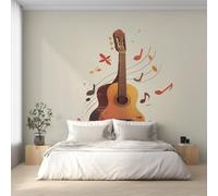 Générique Papier Peint Panoramique Guitare, Papier Peint Instrument de Musique Fond pour Chambre Wallpaper, Fresque Murale pour Salon Salle Deco Murale, 350x256cm D&O49