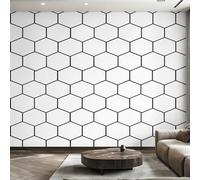 Générique Papier Peint Panoramique Hexagone Géométrique, Papier Peint Rayon de Miel Fond pour Chambre Wallpaper, Fresque Murale pour Salon Salle Deco Murale, 152x104cm D&O153