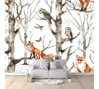 Générique Papier Peint Panoramique Hibou Animal De La Forêt 250x175 cm Poster Geant Mural 3D, Tapisserie Photo Peinture Murale, Papier Peint Intissé Fresque pour Salon Chambre Toile Fond TV