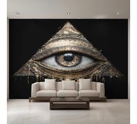 Générique Papier Peint Panoramique Œil Qui Voit Tout, Papier Peint Mauvais Œil Mystère 366 x 254 cm, Photo Décoration Murale, Papiers Peints Intissé Décoration Murale Salon Chambre EL&D50