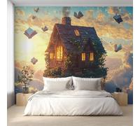 Générique Papier Peint Panoramique Île Flottante, Papier Peint Maison Fantastique Fond pour Chambre Wallpaper, Fresque Murale pour Salon Salle Deco Murale, 100x70cm D&O81