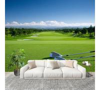 Générique Papier Peint Panoramique Intissé 250x175 cm GolfSportsParcours Amovible Format Personnalisé Papier Peint Photo Vert Murale Salon Chambre Chambre d'enfants Stickers muraux