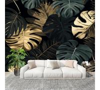 Générique Papier Peint Panoramique Intissé 250x175 cm Moderne Plante Monstera Deliciosa Amovible Format Personnalisé Papier Peint Photo Vert Murale Salon Chambre Chambre d'enfants Stickers muraux