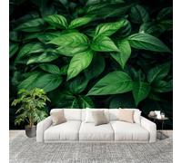 Générique Papier Peint Panoramique Intissé 350x256 cm 3d Nature Plantes Amovible Format Personnalisé Papier Peint Photo Vert Murale Salon Chambre Chambre d'enfants Stickers muraux