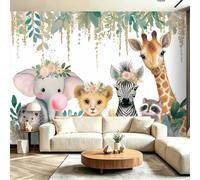 Générique Papier Peint Panoramique Intissé 3D Multicolore - Décoration Murale Animaux de chambre enfant naves pour Salon et Chambre, 180g/m² Extra Épais, Raccords Invisibles, 200 x 140(WxH)