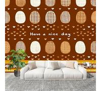 Générique Papier Peint Panoramique Intissé 400x280 cm RéTro Pied-De-Poule Texture Amovible Format Personnalisé Papier Peint Photo Brun Murale Salon Chambre Chambre d'enfants Stickers muraux