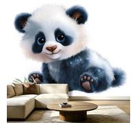 Générique Papier peint panoramique intissé Animaux De Compagnie Mignon 300 x 210 cm - Papier peint photo non tissé - Pour salon et chambre à coucher - Panda Gros Plan