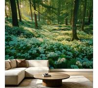 Générique Papier Peint Panoramique Intissé Arbres Fleurs 150 x 105 cm, Plantes Forestières, Tableaux Muraux, Papier Peint Mural pour Salon, Chambre, Fond Décor TV