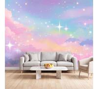 Générique Papier Peint Panoramique Intissé Rêve Ciel Étoilé 250x175 cm | Mur XXL Tableaux Muraux Tapisserie Photo Décoration Murale Salon Chambre Arc-en-ciel Nuage, Grandes Poster