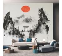 Générique Papier Peint Panoramique Japonais Montagnes Japon - Papier Peint Pour Chambre, Salon, Mur TV Artistique, Restaurant Décoration Image Photo Murale, 100 x 70 cm LHGU47