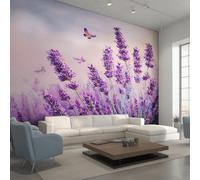 Générique Papier Peint Panoramique Lavande 450x315, Tapisserie Murales Papier Peint Fleur de Lavande Décoration Murale Salon, Intissé Wallpaper W46