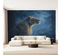 Générique Papier Peint Panoramique Léopard, Papier Peint Guépard Ciel Étoilé Fond pour Chambre Wallpaper, Fresque Murale pour Salon Salle Deco Murale, 152x104cm D&O144