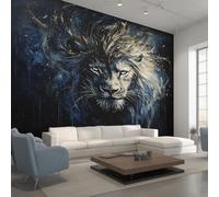 Générique Papier Peint Panoramique Lion, Papier Peint Animaux Sauvage Lion 416 x 254 cm, Photo Décoration Murale, Papiers Peints Intissé Décoration Murale Salon Chambre EL&D79