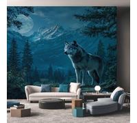 Générique Papier Peint Panoramique Loup - Papier Peint Faune - Deco Chambre Salon - Fresque Murale - Wallpaper - 500x260 cm A-2301
