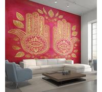 Générique Papier Peint Panoramique Main de Hamsa 150x105, Tapisserie Murales Papier Peint Main de Fatima Mauvais Œil Décoration Murale Salon, Intissé Wallpaper W44