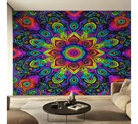 Générique Papier Peint Panoramique Mandala 150x105, Tapisserie Murales Papier Peint Psychédélique Bohème Décoration Murale Salon, Intissé Wallpaper W42