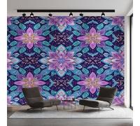 Générique Papier Peint Panoramique Mandala, Papier Peint Floral Géométrique Bohême 400 x 280 cm, Photo Décoration Murale, Papiers Peints Intissé Décoration Murale Salon Chambre EL&D70