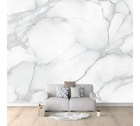 Générique Papier Peint Panoramique Marbre Blanc Gris 350x256 cm Papier Peint Intissé Mural, Poster Geant Mural Impression 3D, pour Salon Chambre d'enfants restaurant Décoration Murale