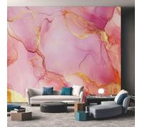 Générique Papier Peint Panoramique Marbre - Papier Peint Or Rose - Deco Chambre Salon - Fresque Murale - Wallpaper - 450x260 cm A-2007