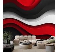 Générique Papier Peint Panoramique Milieu Du Siècle, 200(L) x 140(H) cm papier peint 3D géant Vagues Rayures Abstraites salon chambre salle à manger chambre d'enfant décoration murale