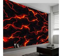 Générique Papier Peint Panoramique Moderne 400 x 280 cm sur mesure taille Fresque Murale 3D, Décoration Murale Abstrait Lave Rayures De Flammes, Papier Peint Intissé pour Salon Chambre Décoration