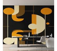 Générique Papier Peint Panoramique Moderne du Milieu du Siècle, Papier Peint Cercle Géométrique 416 x 254 cm, Photo Décoration Murale, Papiers Peints Intissé Décoration Murale Salon Chambre EL&D69